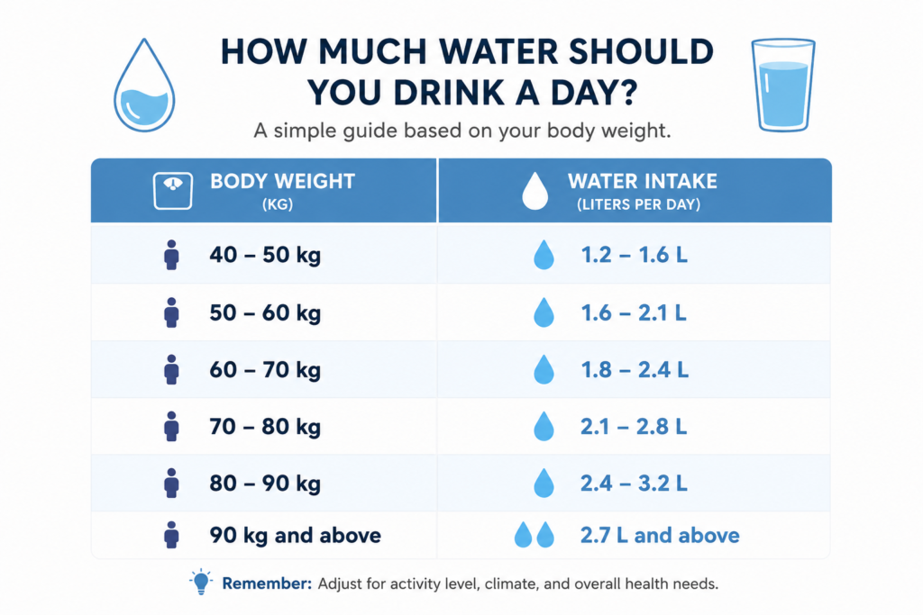 water body weight guide